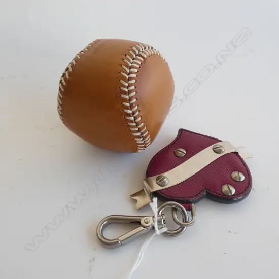 COACH WEIGHTED LEATHER SOFT BALL + PRADA LOVE HEART CHARM