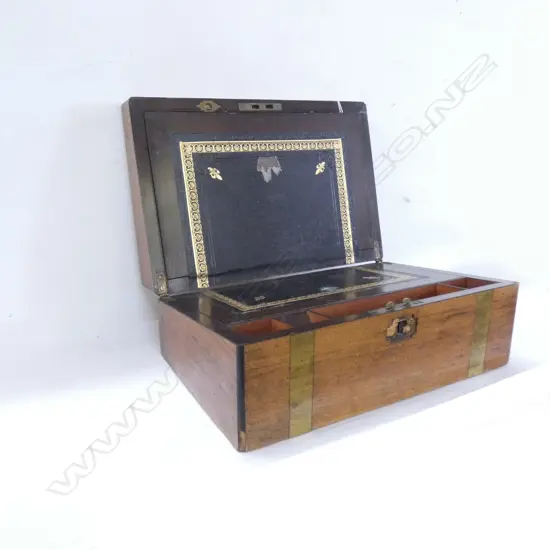 OLD WOODEN WRITING BOX A/F  230 X 350MM 