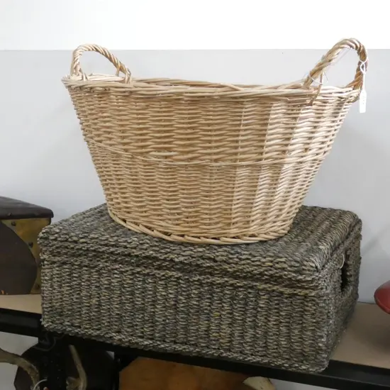 2 BASKETS; SEAGRASS (W.600mm) & CANE