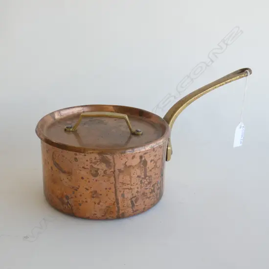 ST CLAIR LIDDED COPPER SAUCE PAN 160mm dia