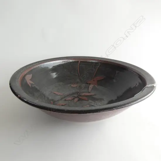 LARGE SIGNED POTTERY BOWL