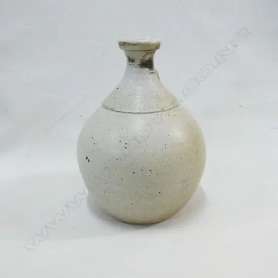 WHITE BULBOUS POTTERY VASE  H280MM 