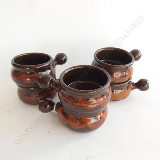 6 JACKIE CRESPIN STUDIO POTTERY RAMEKINS 110mm dia