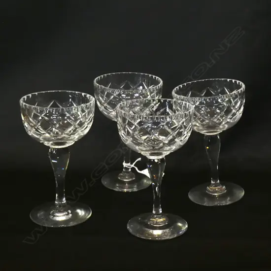 FOUR CUT CRYSTAL CHAMPAGNE GLASSES H. 140MM