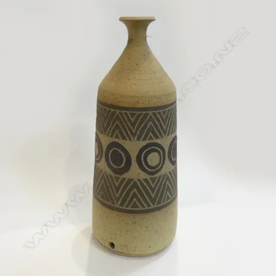 STUDIO POTTERY LAMP BASE, STAMPED H.400mm