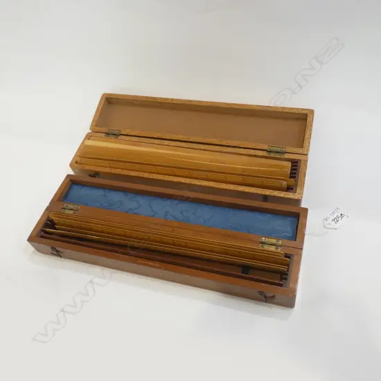 2 BOXES VINTAGE WOODEN STANLEY RULERS