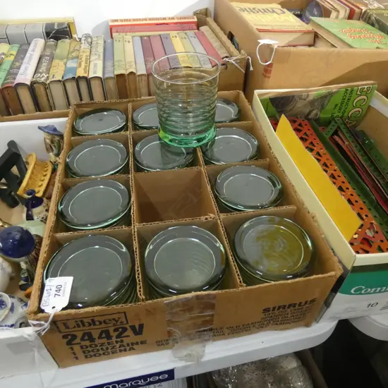 BOX LOT 12 LIBBEY USA DRINKING GLASSES 