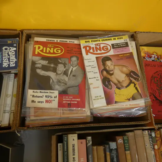 BOX LOT 'RING' BOXING MAGS; 1950S ONWARDS
