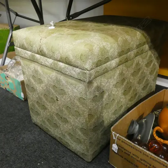 VINTAGE GREEN VINYL LIDDED BOX W.680mm