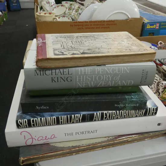 7 BOOKS; DIANA, HILLARY, AYRLIES, KING HISTORY OF NZ ETC