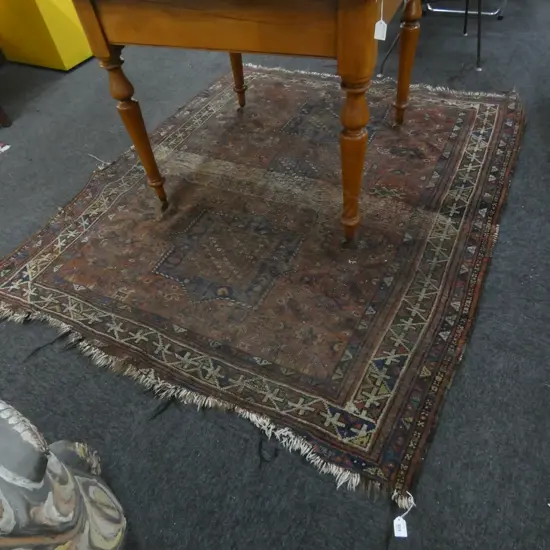 OLD ALL WOOL HAND KNOTTED CAUCASIAN SHIRVAN TRIBAL RUG 1750x1510mm