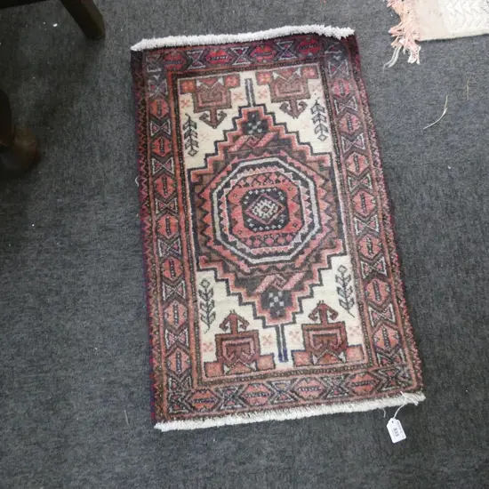#24M PERSIAN SHARABAK HAND KNOTTED RUG 70 X 45 CM