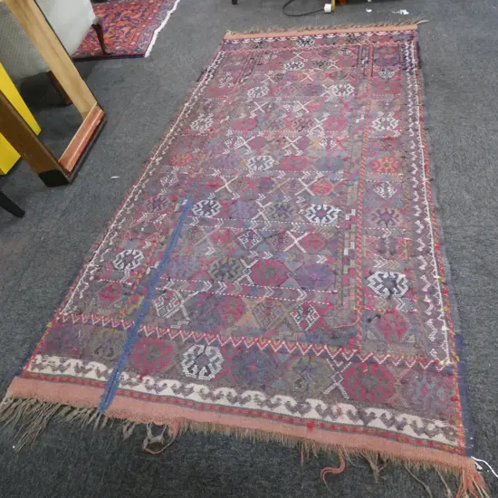 HAND KNOTTED FLAT WEAVE RUG 2050 X 1000 MM