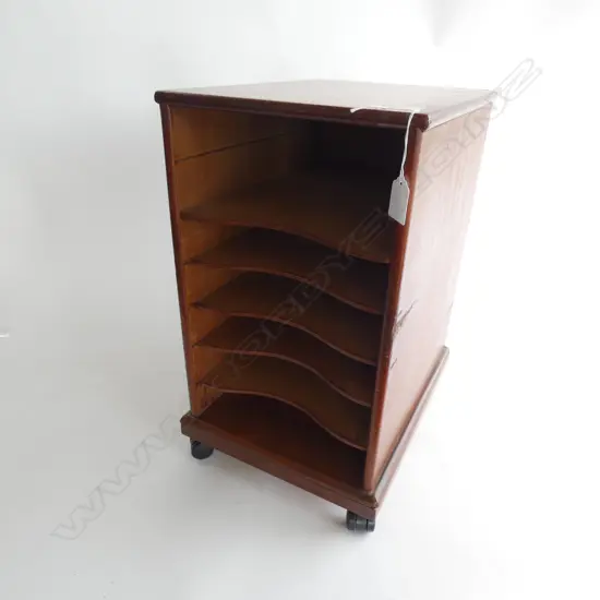 SMALL VINTAGE WOODEN FILE CABINET H.465mm