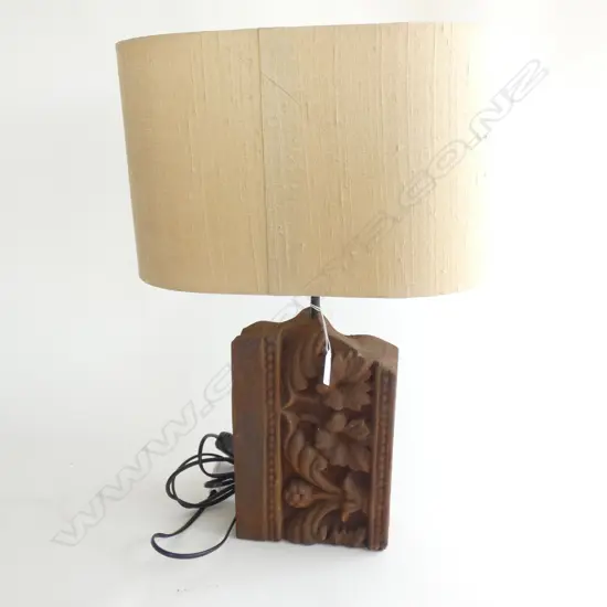 CERAMIC LAMP, RUST FINISH SILK SHADE H.550mm