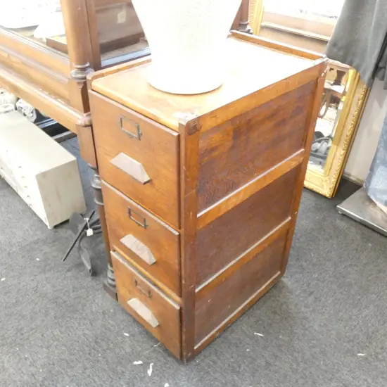 WOODEN 3 DRAWER FILING CABINET...