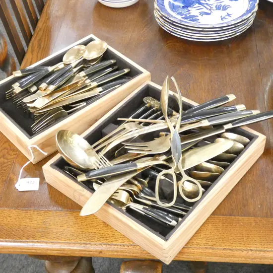 2 TRAYS OF ORIENTAL CUTLERY