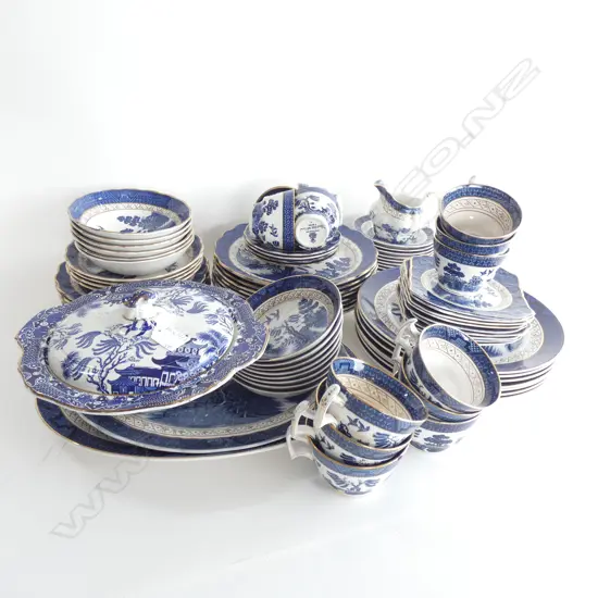 50 PCE B/W WILLOW DINNERSET (PART BOOTHS REAL OLD WILLOW)...