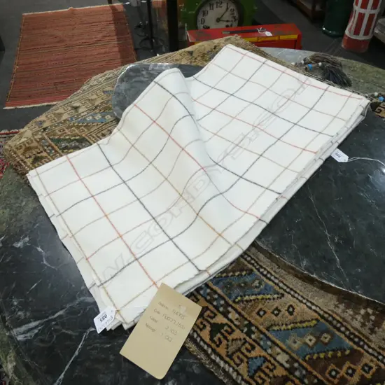 1 METER MULBERRY HOME FABRIC; OFF WHITE CHECK