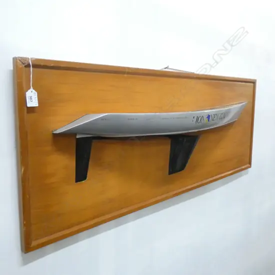 LION NZ MOUNTED WOODEN HALF BOAT HULL 420x1125mm overall A/F