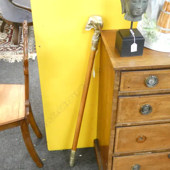 BRASS SKULL WALKING STICK L.920mm
