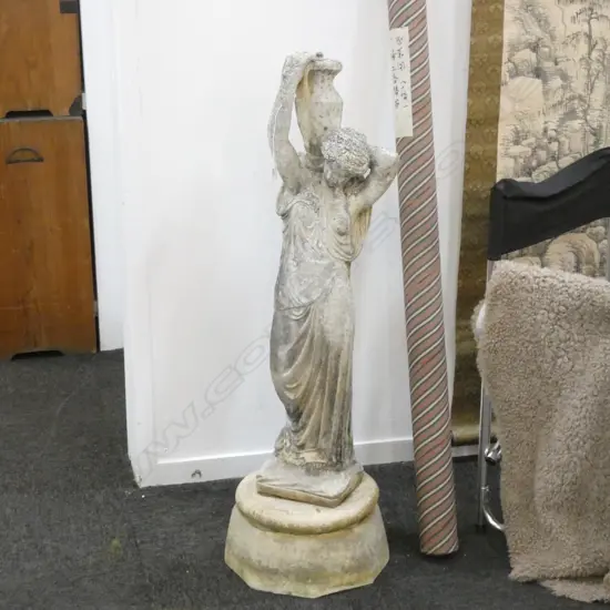 LGE CONCRETE CLASSICAL FIGURED FOUNTAIN ON BASE