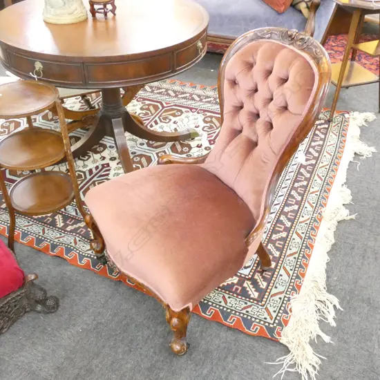 GRAND MOTHER CHAIR; PURPLE VELVET