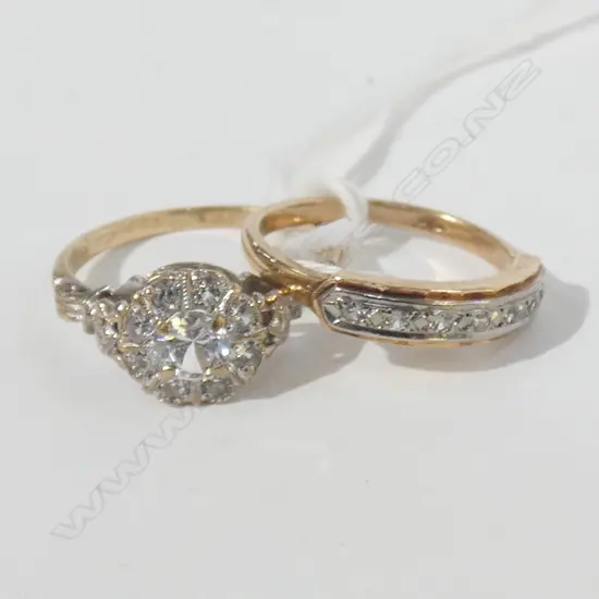 9CT YWG CLUSTER AND MATCHING ETERNITY FAUX DIAMONDS WEIGHT 4.6 GMS