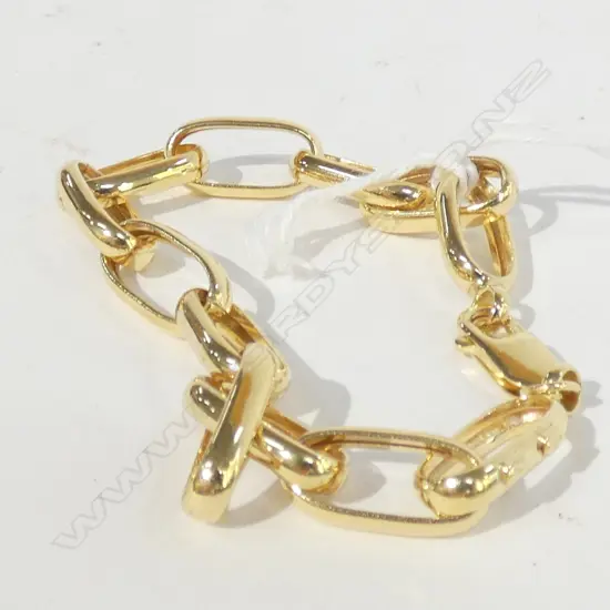 9CT GOLD HOLLOW LINK ITALIAN BRACELET 7gm