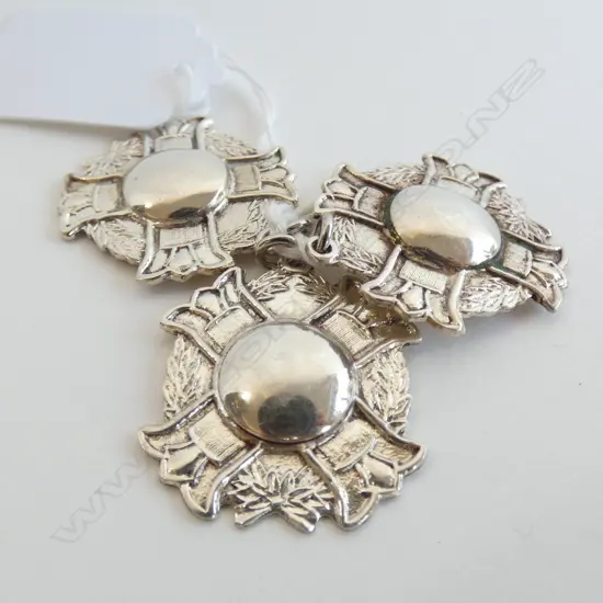 3 STERLING SILVER MALTESE CROSS PENDANTS 21.3GMS