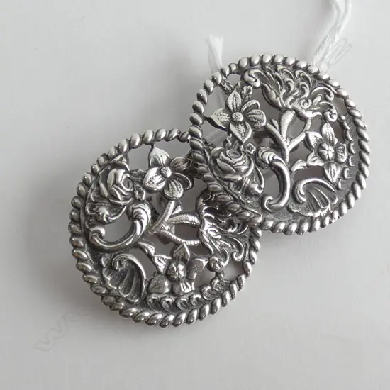 TWO SILVER BUTTONS BIRMINGHAM 1906