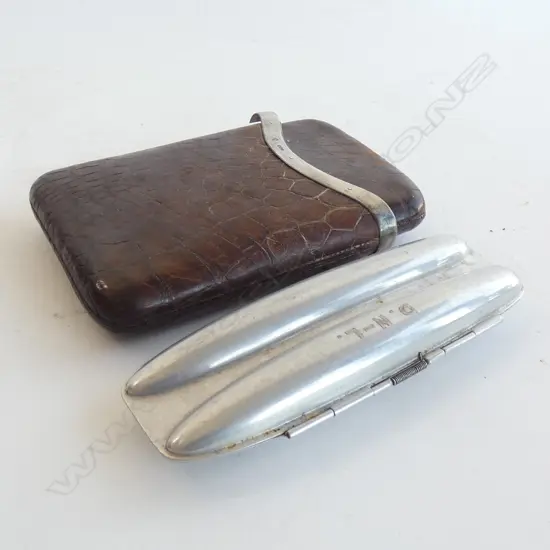 CROCODILE LEATHER CIGAR CASE STG TRIM LONDON H.150mm 