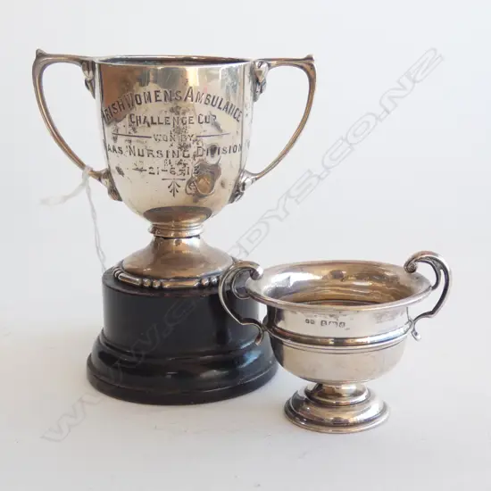 2 STG SILVER TROPHY CUPS; B'HAM 1912 & 1903 143 GRAMS