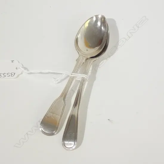 TWO GEORGIAN SILVER TEASPOONS 48gm