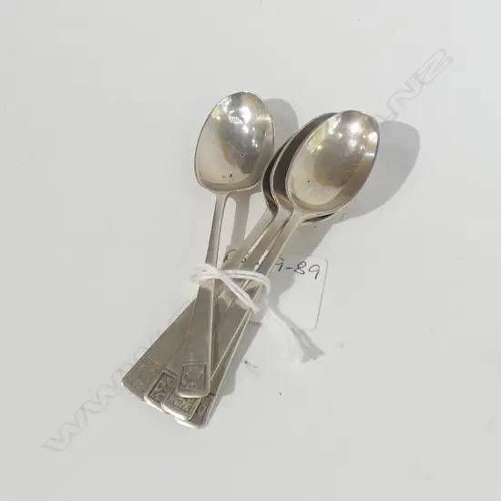 FIVE IRISH SILVER TEASPOONS DUBLIN 1925 56gm