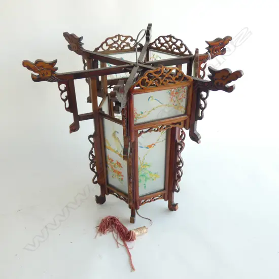 ORIENTAL LIGHT SHADE H.370mm 425mm dia AF PANEL MISSING