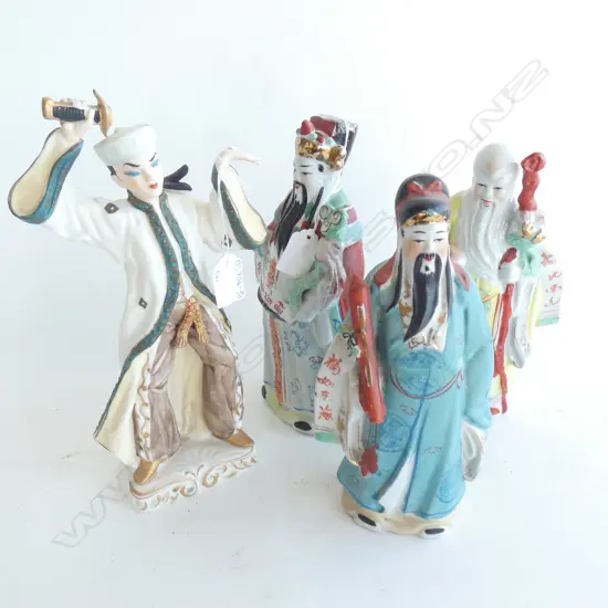 4 ORIENTAL FIGURINES - TALLEST H. 290MM