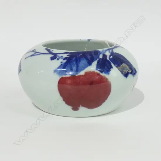 567 STYLE CHINESE B+ WHITE +RED GLAZE BRUSH WASHER D 150 MM