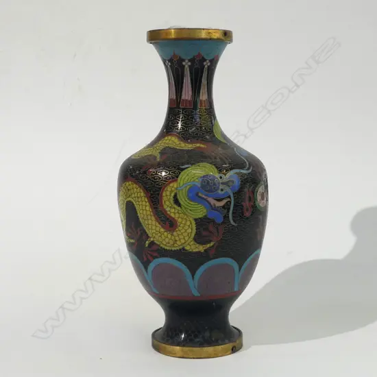 ORIENTAL DRAGON DESIGN CLOISSONE VASE H. 245MM A/F
