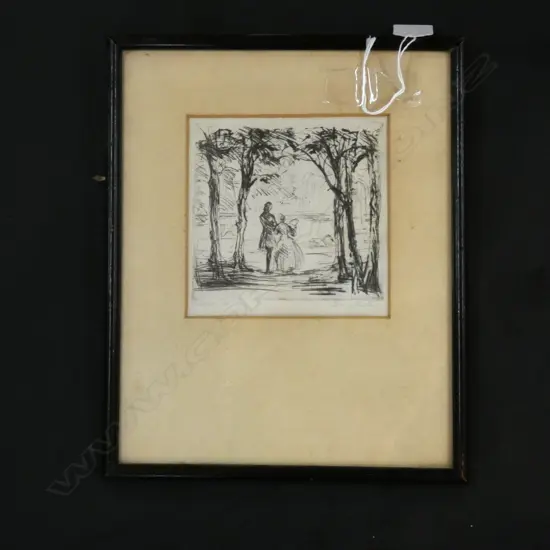 HANS MEID (GERMAN) MOTZART & WIFE ETCHING 