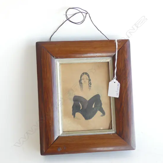VICT MINIATURE PAINTNG OF YOUNG LADY, ROSEWOOD FRAME