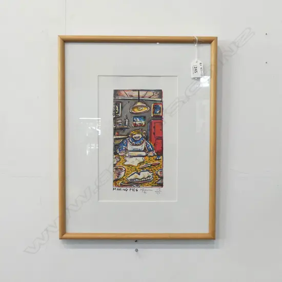 NIGEL BROWN 'MAKING PIES' LITHOGRAPH 