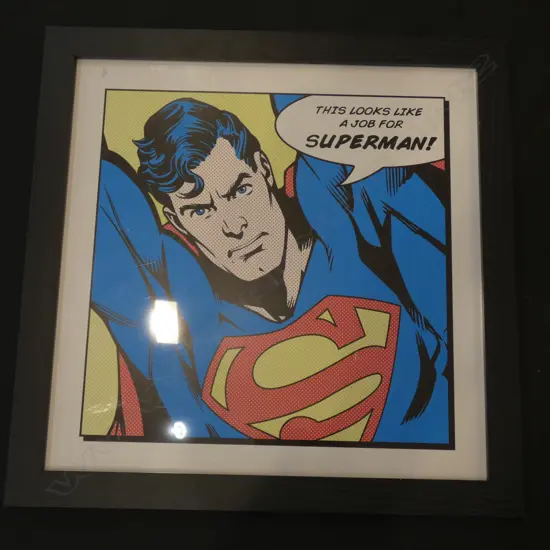 FRAMED SUPERMAN PRINT 330X 325MM