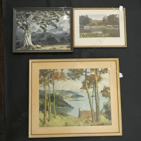 3 LANDSCAPE ARTWORKS. PRINT,PHOTO, OIL 