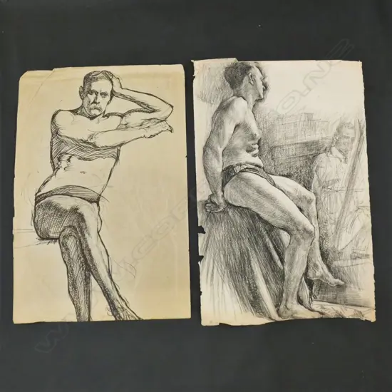 H.L. RICHARDSON MALE SKETCHES X 2