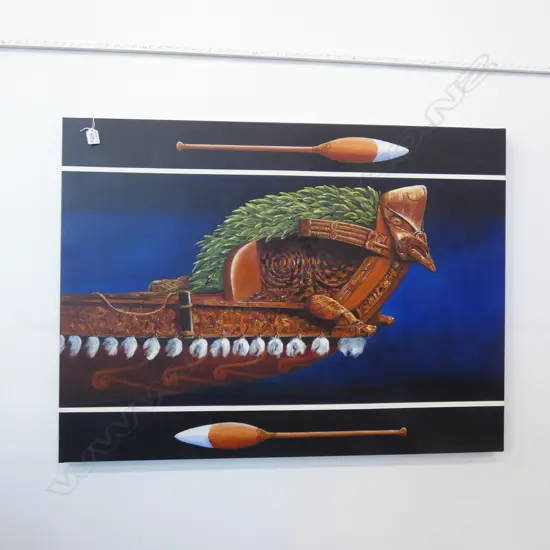 PAUL DECON (UK) WAKA & HOE ACRYLIC ON CANVAS