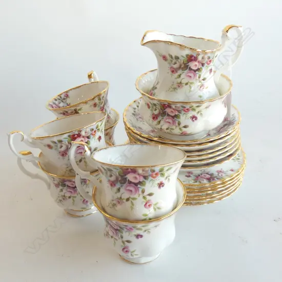  20 PCE ROYAL ALBERT 'COTTAGE GARDEN' TEA SET; 6 TRIOS, MILK & SUGAR...