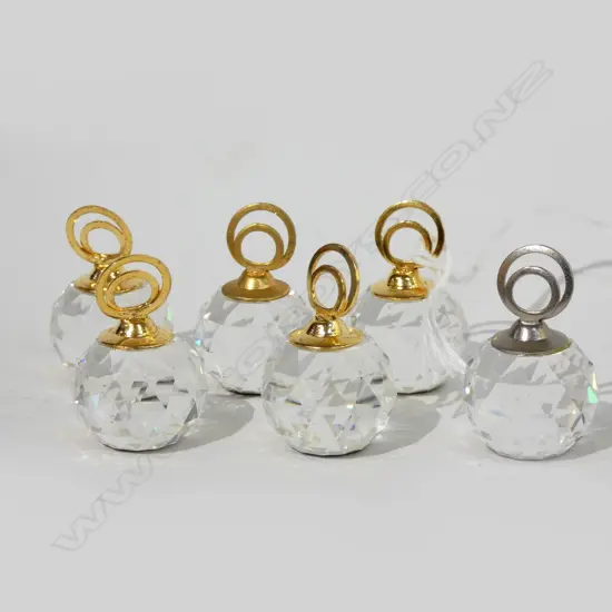 SIX SWAROVSKI CRYSTAL XMAS TREE ORNAMENTS OR PLACE CARD HOLDERS - IN ORIGINAL BOX