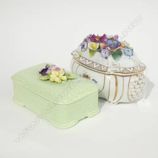 ROYAL VIENNA + SYLVAC TRINKET BOXES SOME FLOWERS A/F L180 MM