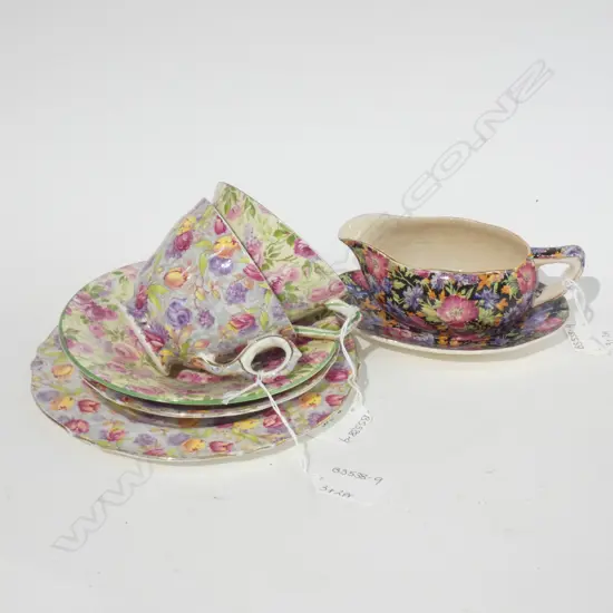ROYAL WINTON AOF; JUNE ROSES C&S / STRATFORD TRIO & MAJESTIC GRAVY BOAT & SAUCER 
